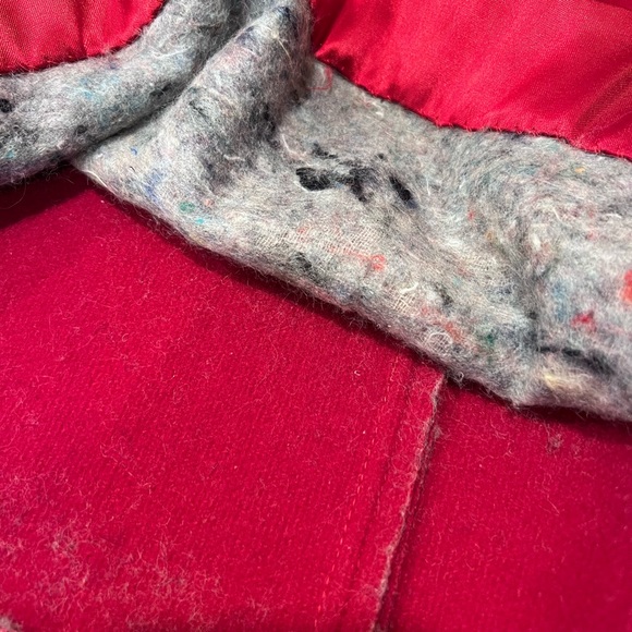 Ladies Vintage Red Wool Long Jacket - Picture 6 of 8